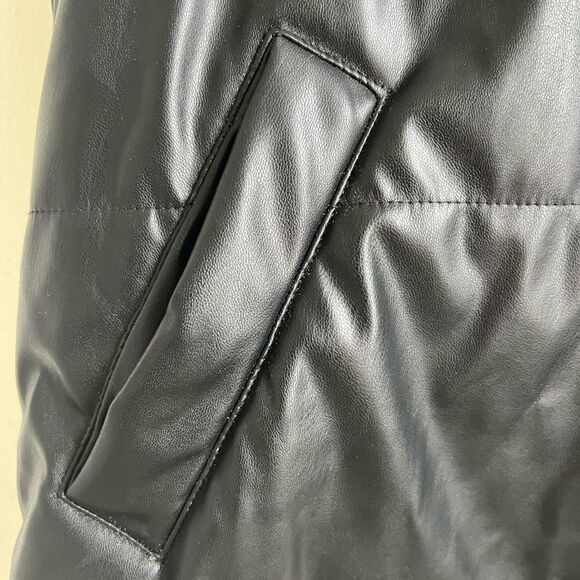 Vigoss black vegan leather puffer vest, size large. - Picture 5 of 5